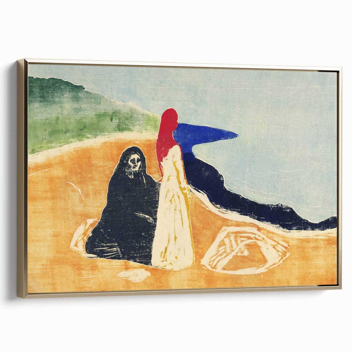 Expressionist Art: Two Women on the Shore - Abstract Expressionism Print
