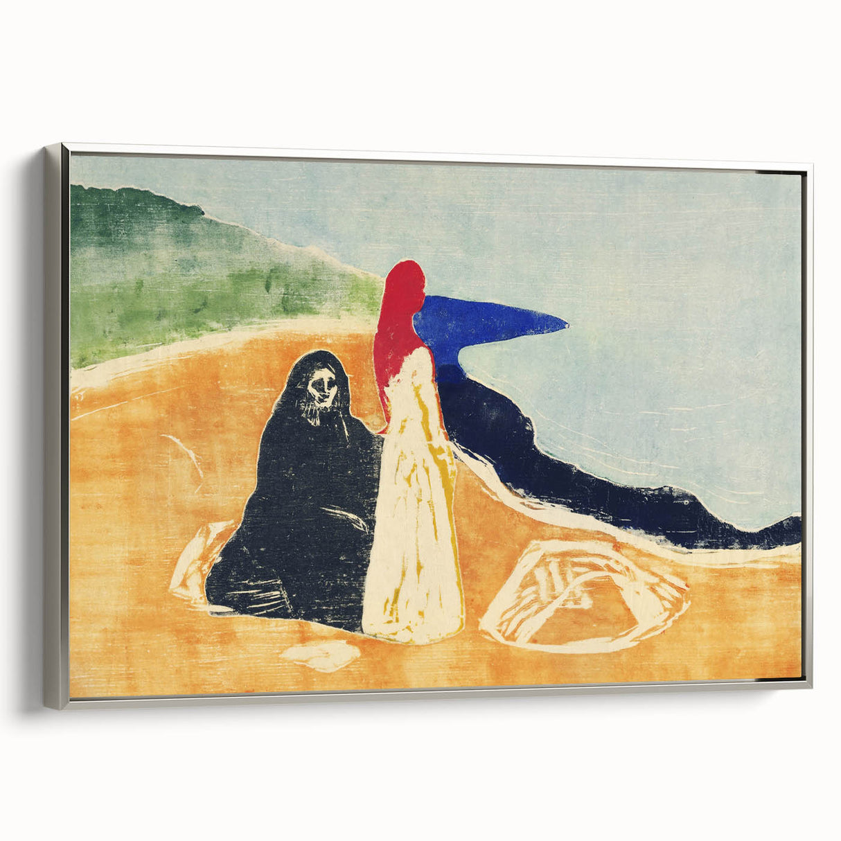 Expressionist Art: Two Women on the Shore - Abstract Expressionism Print