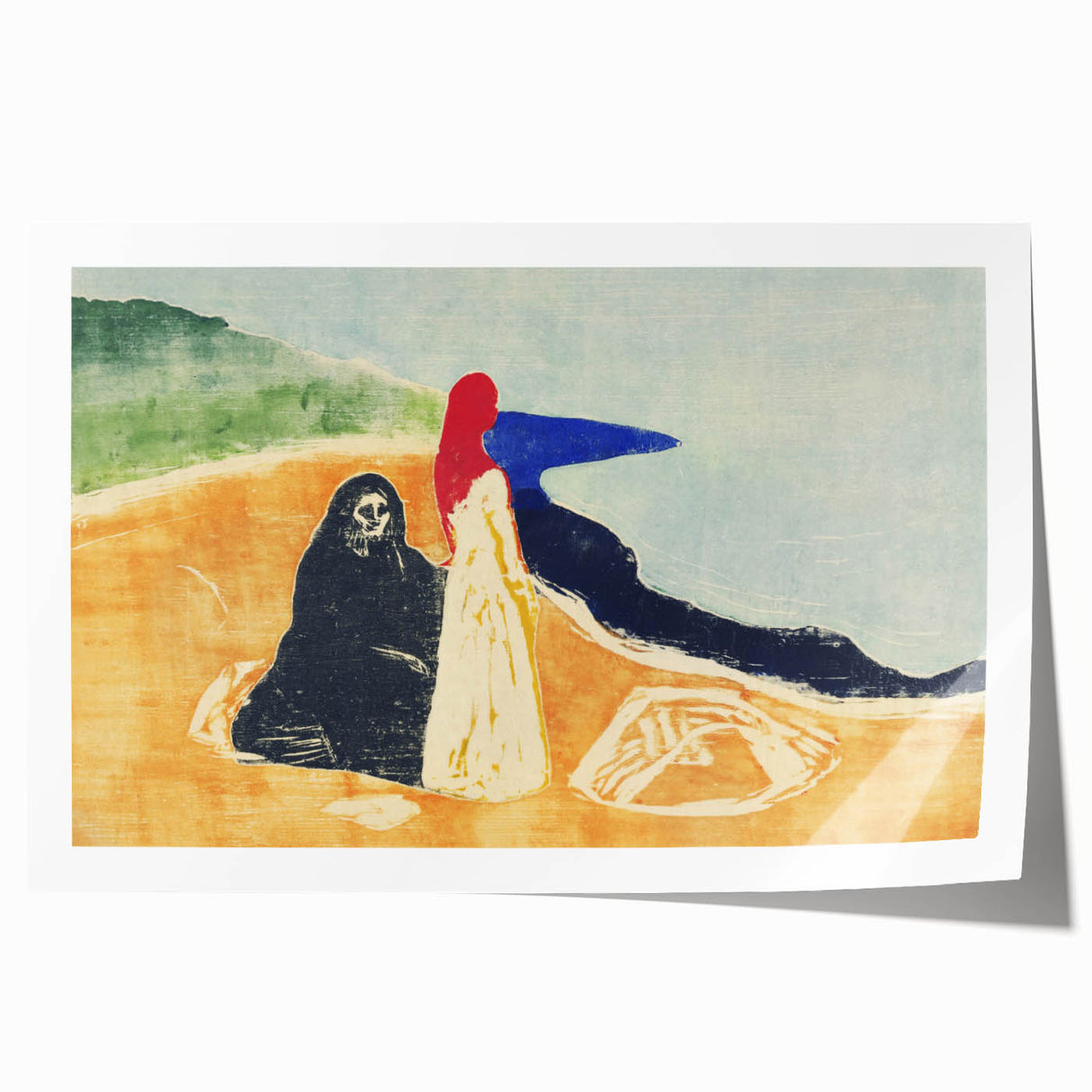 Expressionist Art: Two Women on the Shore - Abstract Expressionism Print