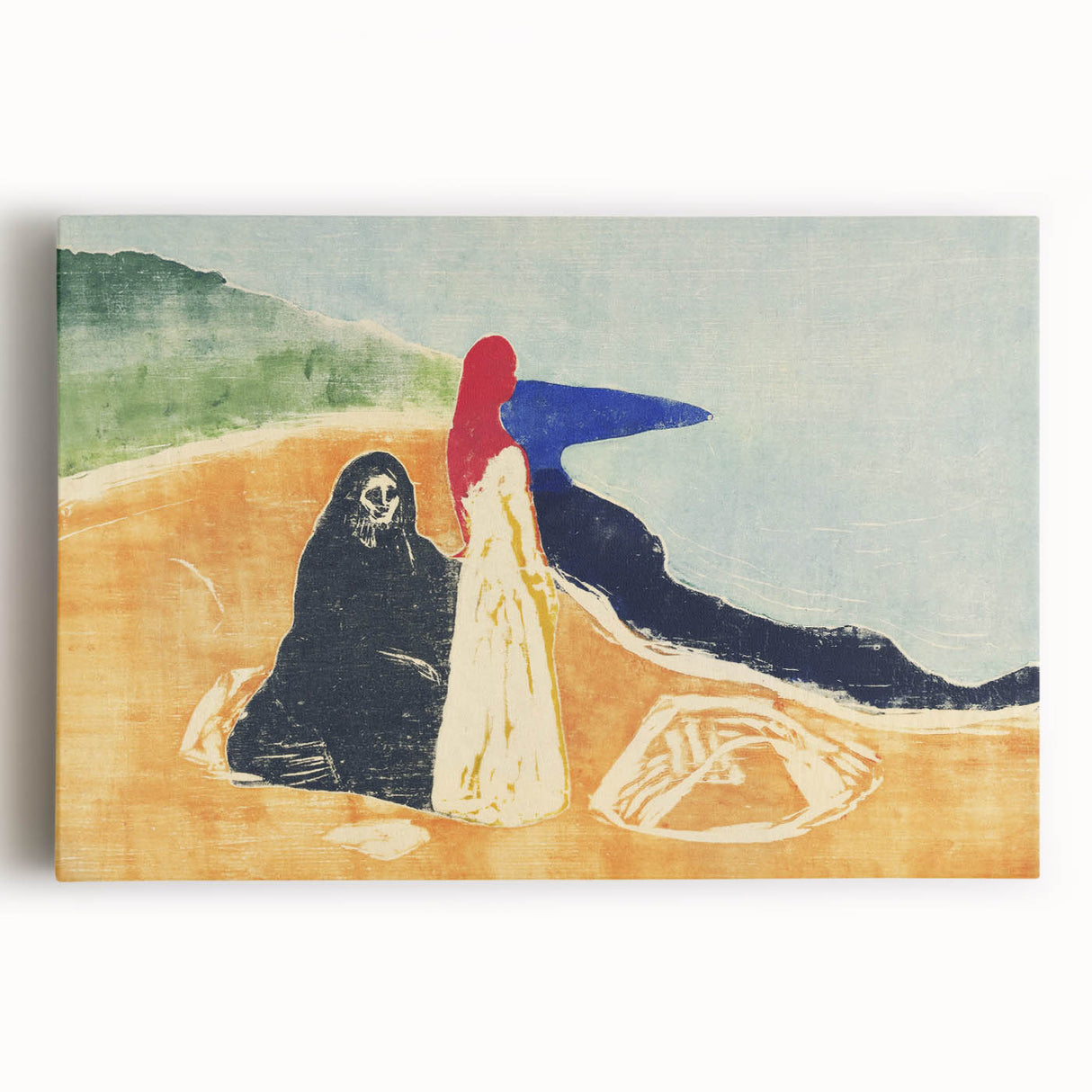 Expressionist Art: Two Women on the Shore - Abstract Expressionism Print