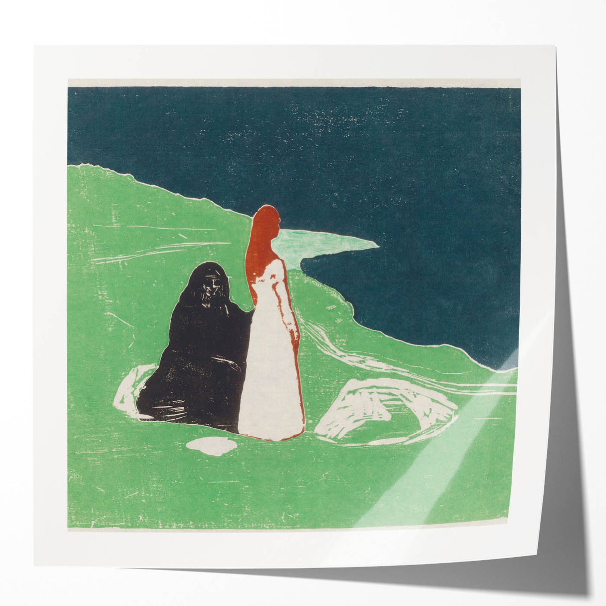 Expressionist Art: Two Women on the Shore - Edvard Munch Painting Print