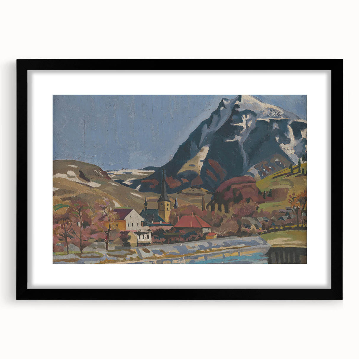 Expressionist Art Landscape – Abstract Mountain View Wall Decor