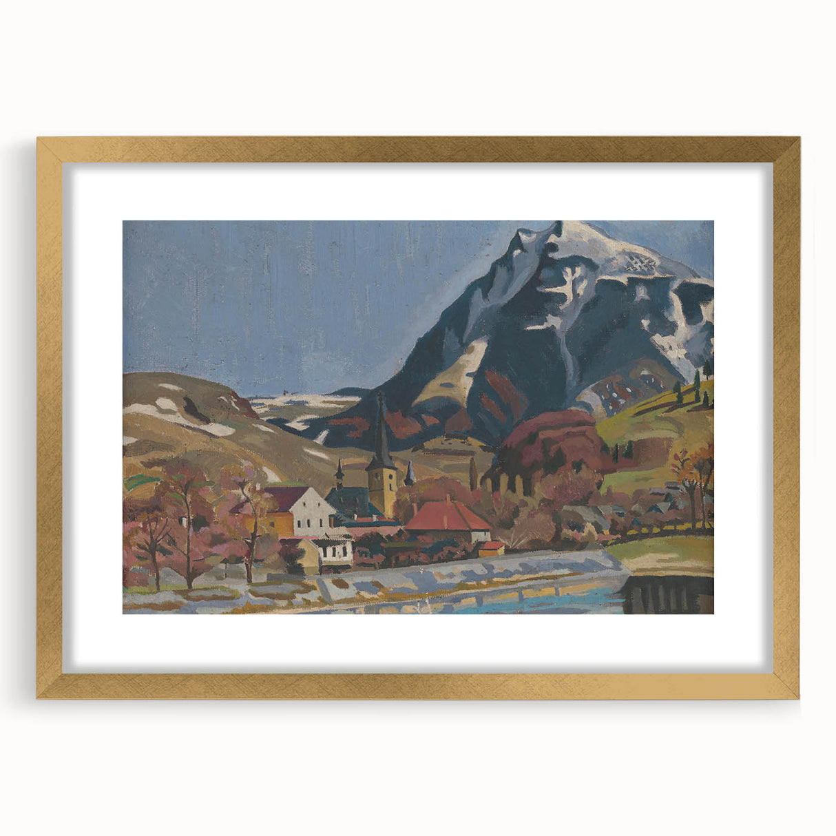 Expressionist Art Landscape – Abstract Mountain View Wall Decor
