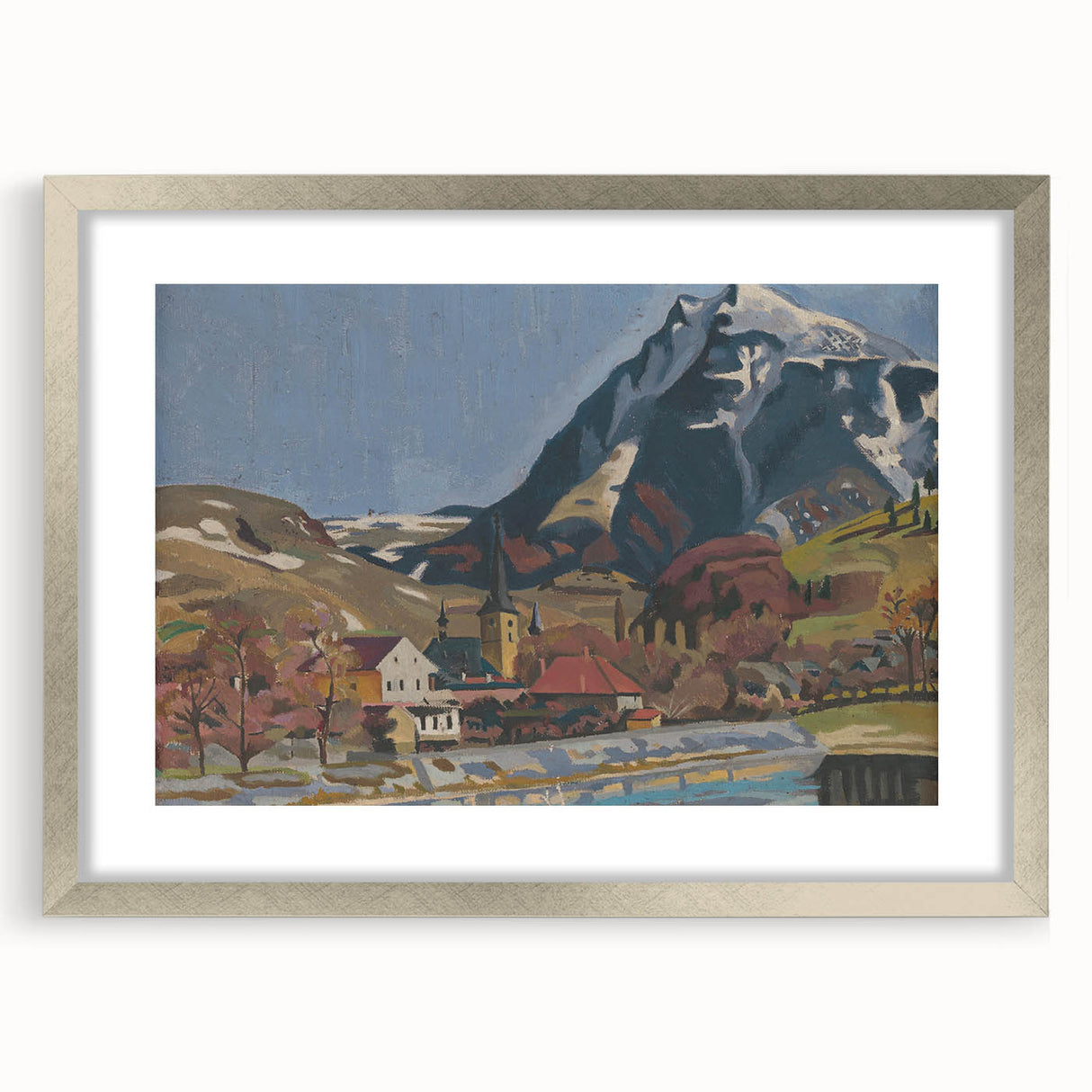 Expressionist Art Landscape – Abstract Mountain View Wall Decor