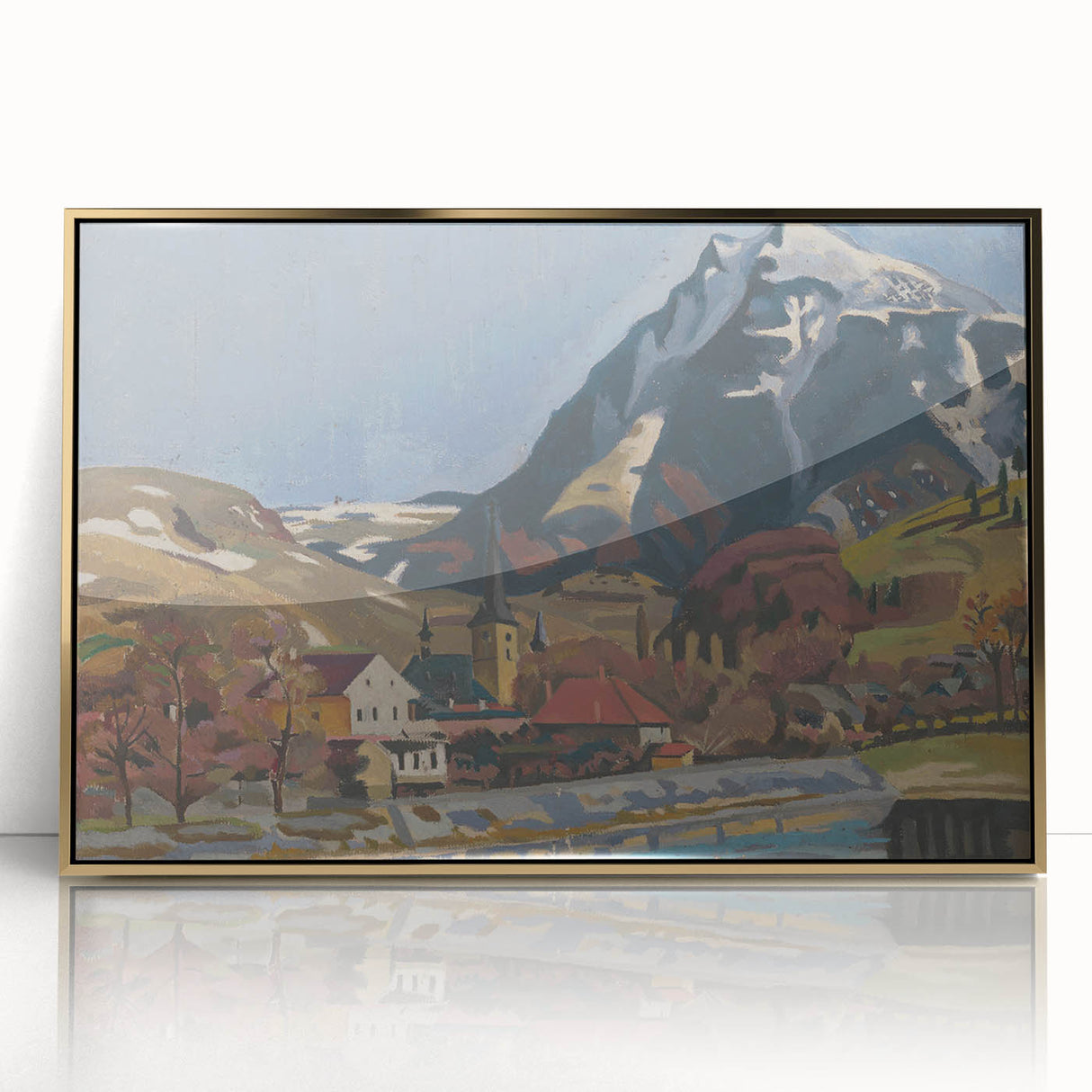 Expressionist Art Landscape – Abstract Mountain View Wall Decor