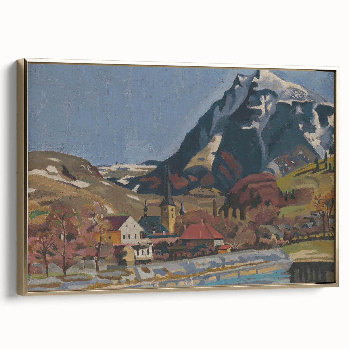 Expressionist Art Landscape – Abstract Mountain View Wall Decor
