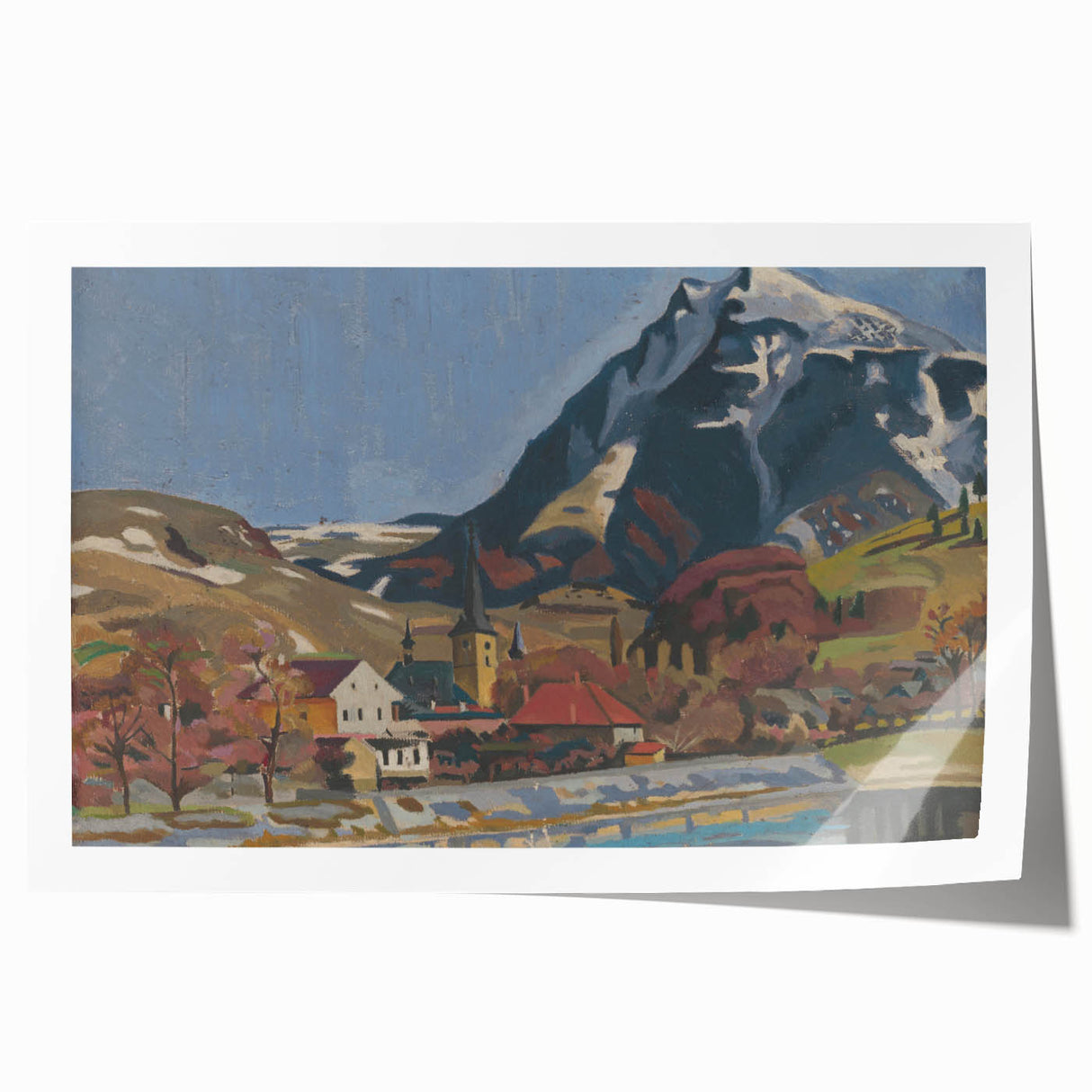 Expressionist Art Landscape – Abstract Mountain View Wall Decor