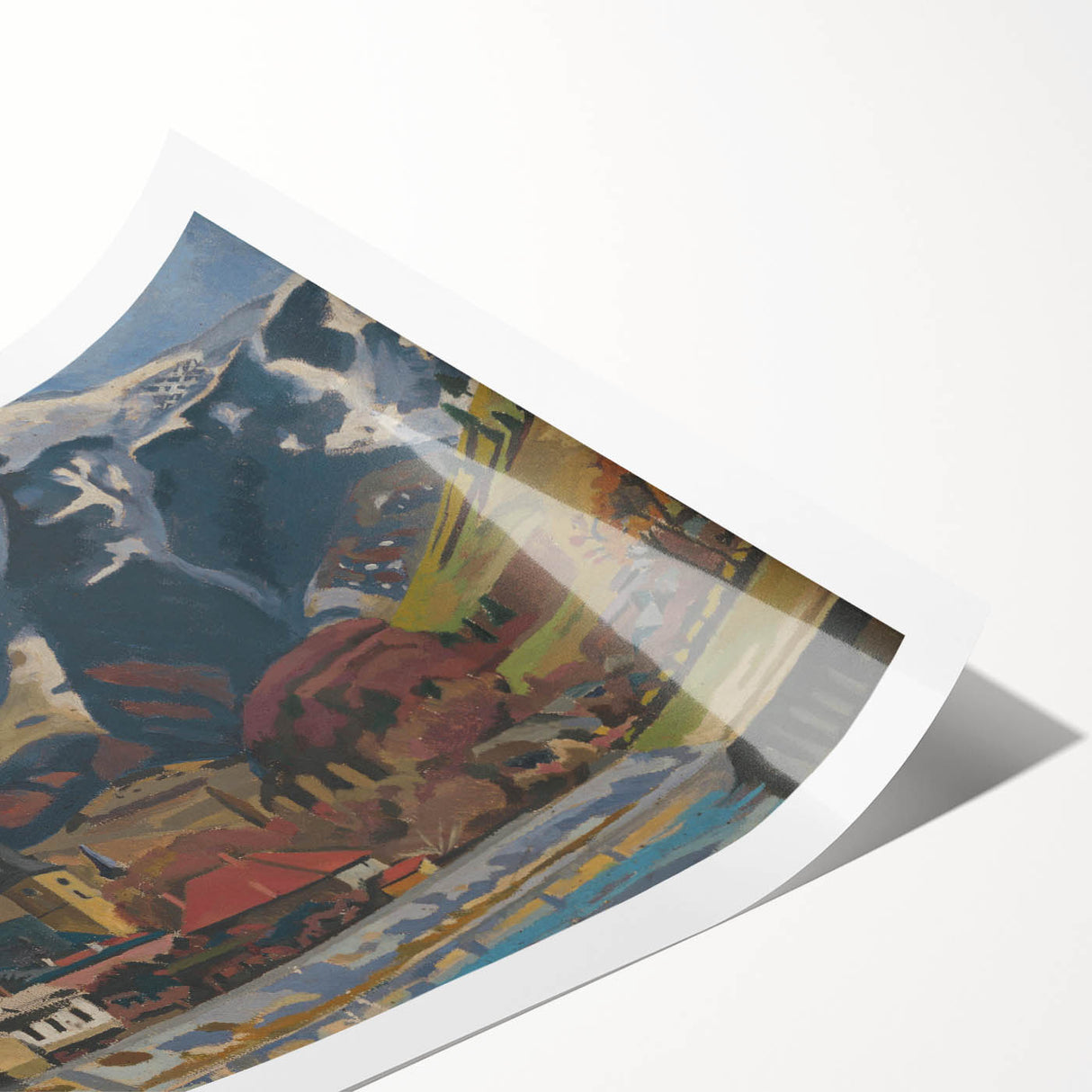 Expressionist Art Landscape – Abstract Mountain View Wall Decor