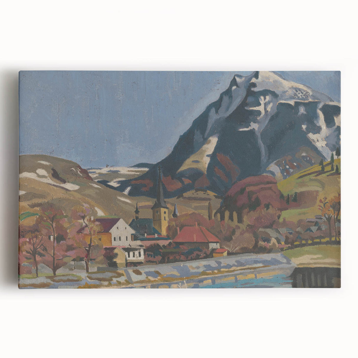 Expressionist Art Landscape – Abstract Mountain View Wall Decor