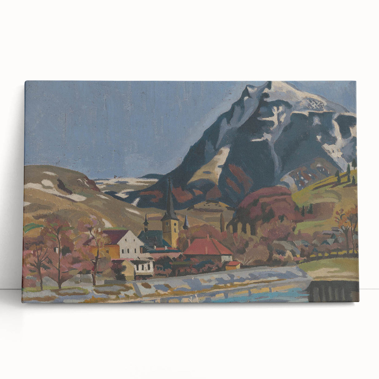 Expressionist Art Landscape – Abstract Mountain View Wall Decor