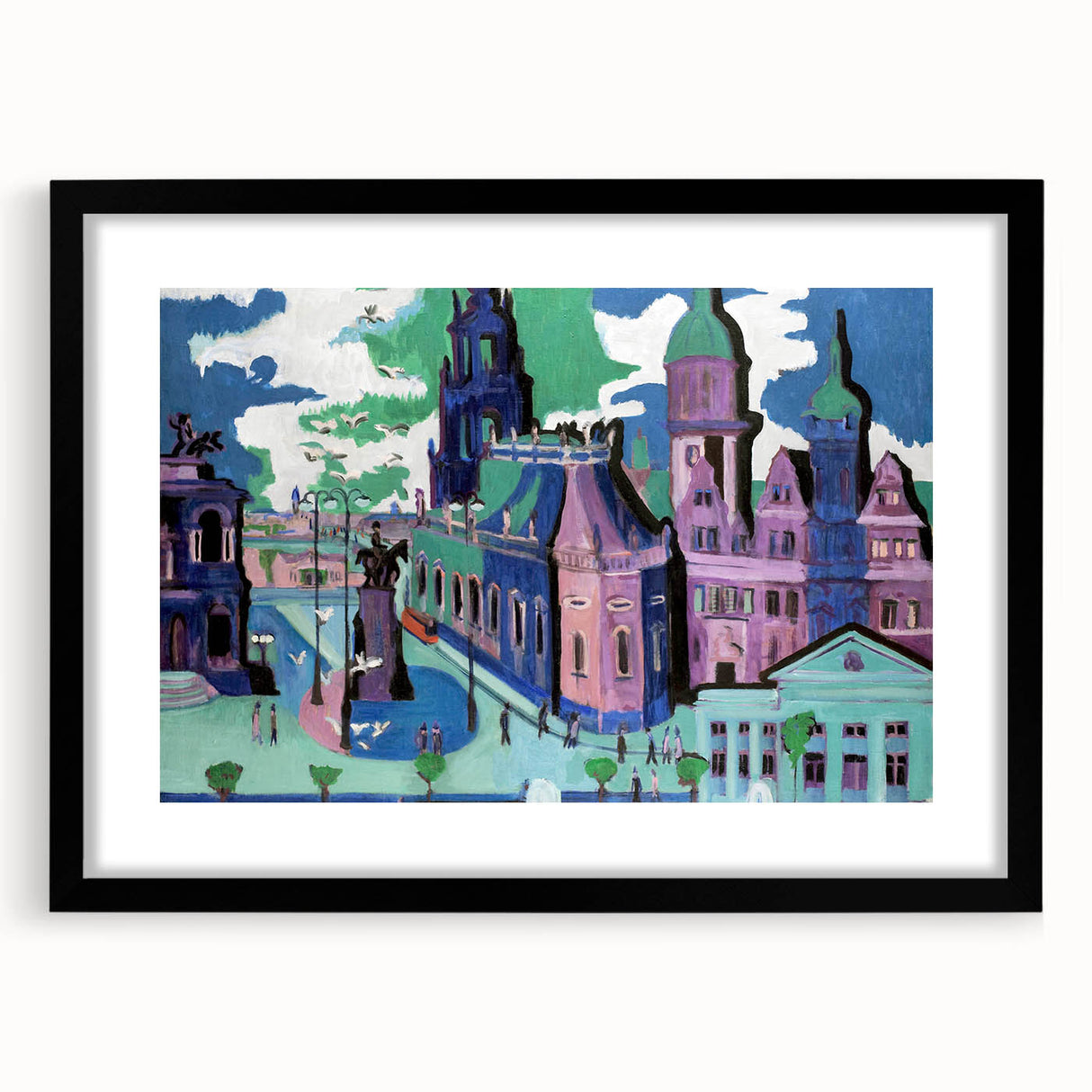 Abstract Expressionism – View of Dresden Cityscape Wall Art