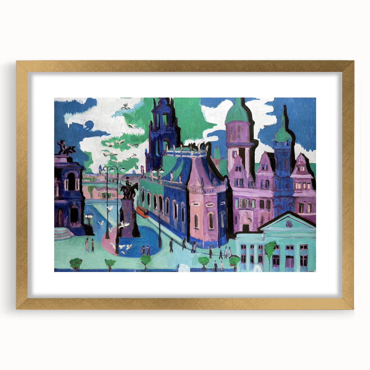 Abstract Expressionism – View of Dresden Cityscape Wall Art