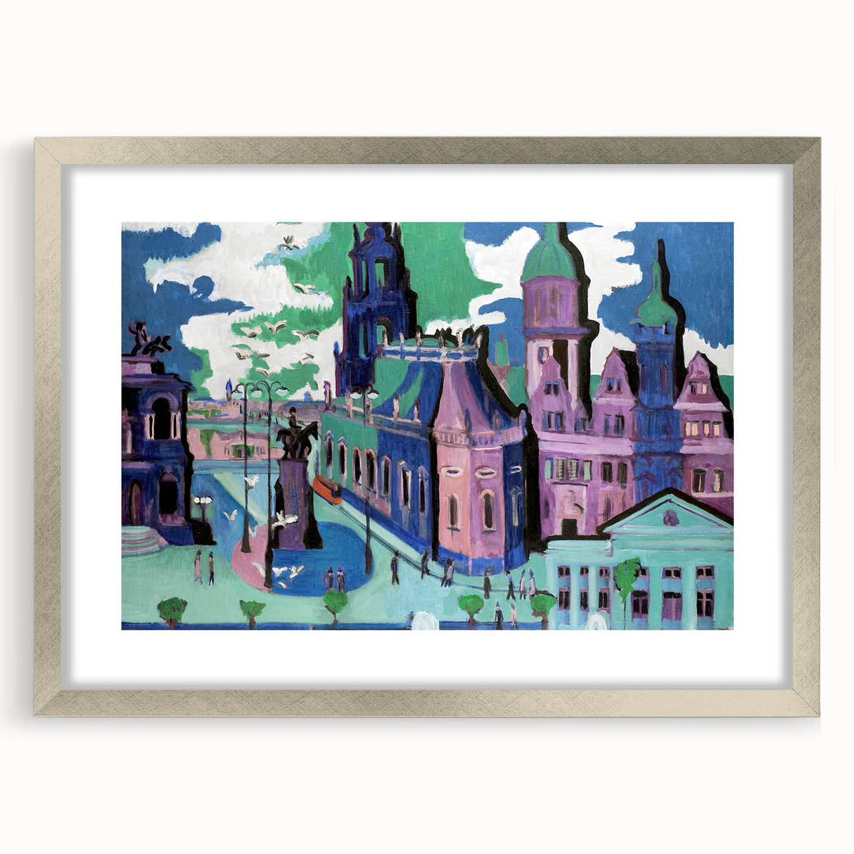 Abstract Expressionism – View of Dresden Cityscape Wall Art