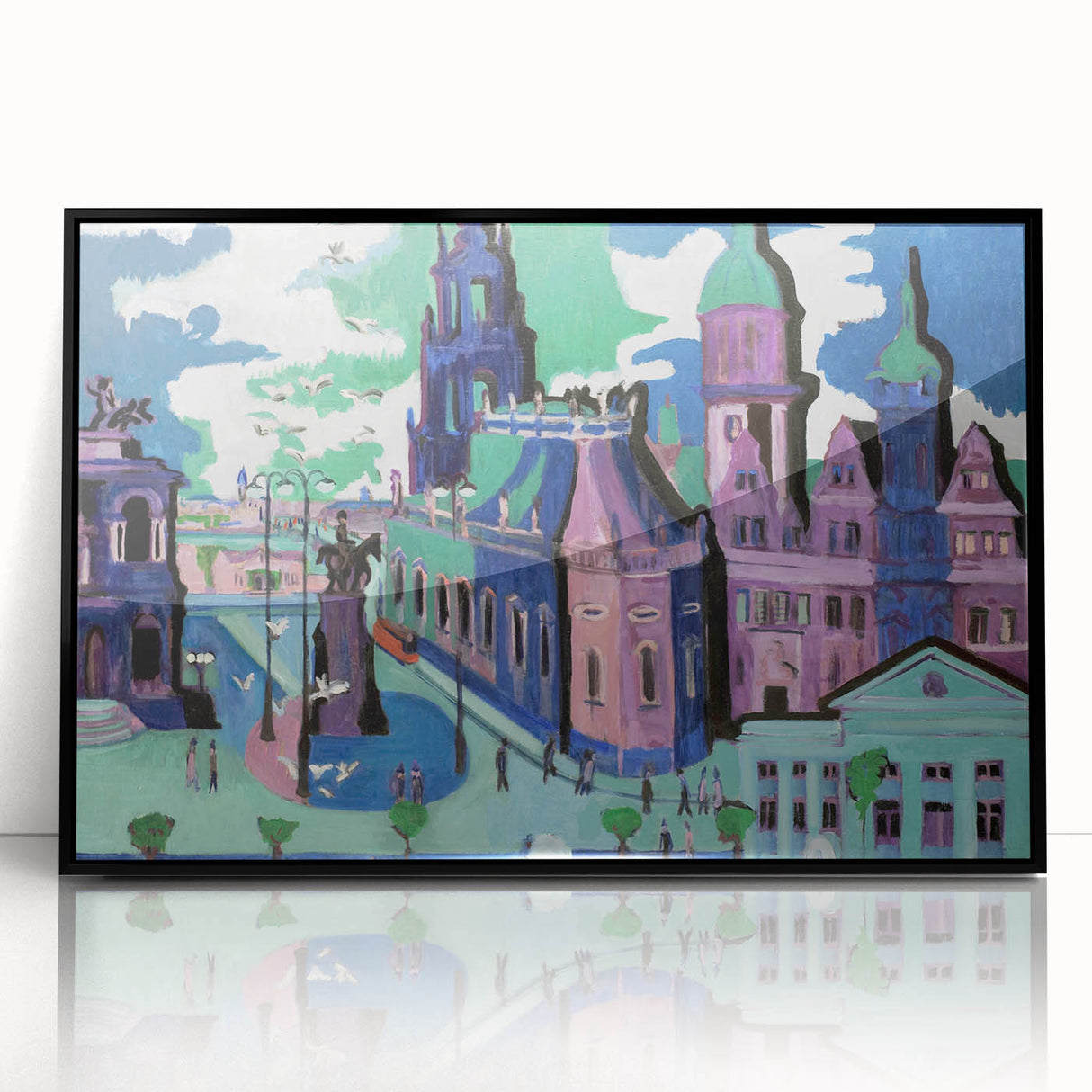 Abstract Expressionism – View of Dresden Cityscape Wall Art