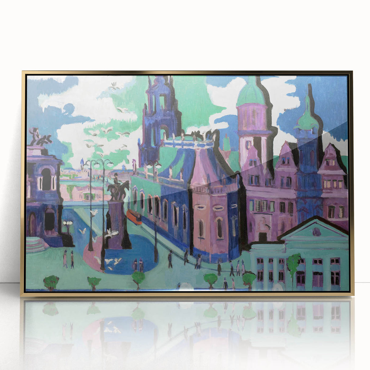 Abstract Expressionism – View of Dresden Cityscape Wall Art