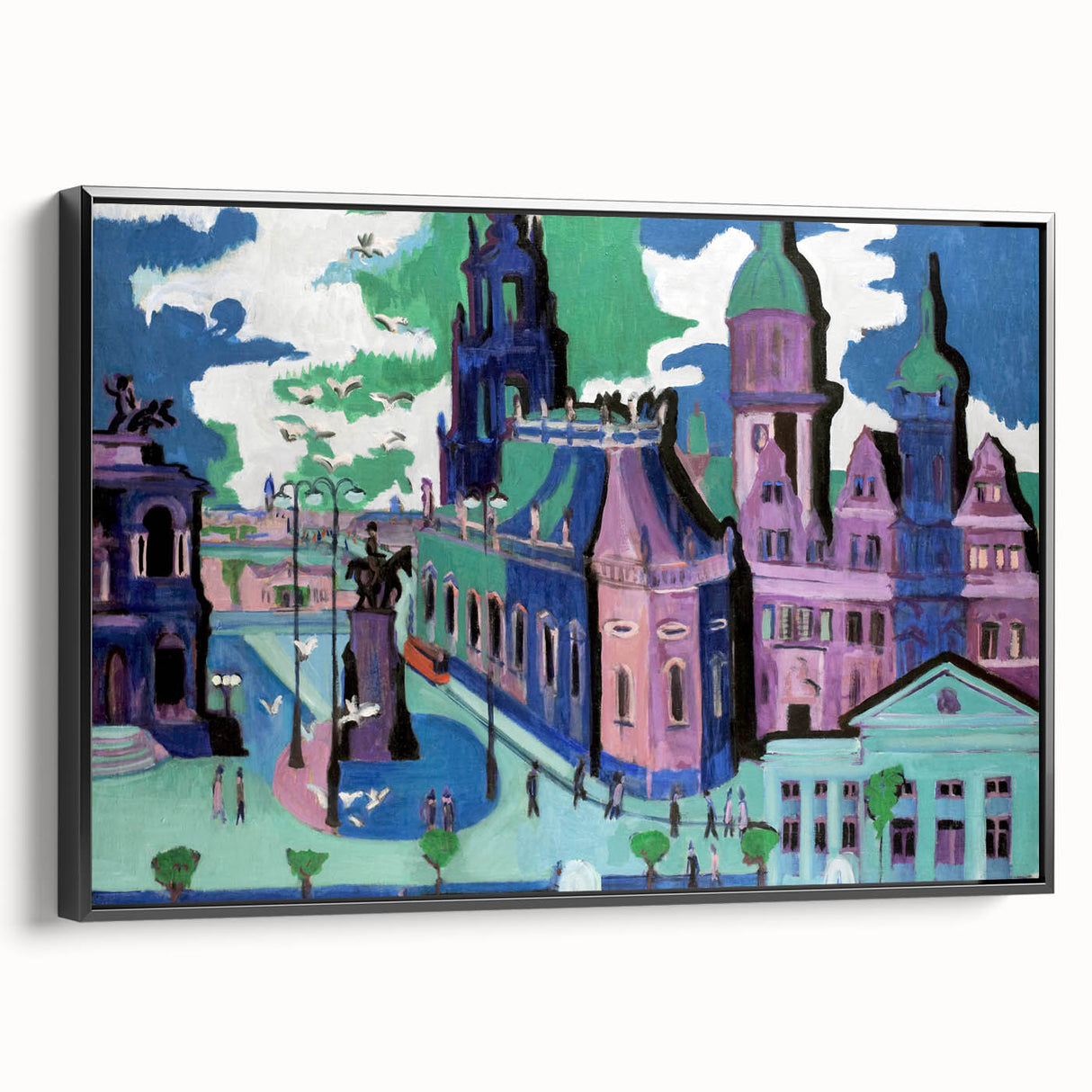 Abstract Expressionism – View of Dresden Cityscape Wall Art