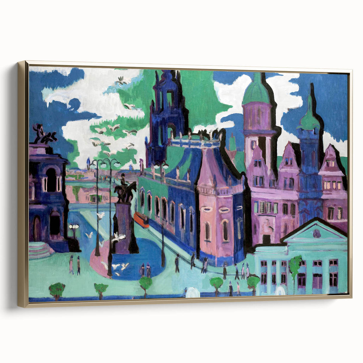 Abstract Expressionism – View of Dresden Cityscape Wall Art