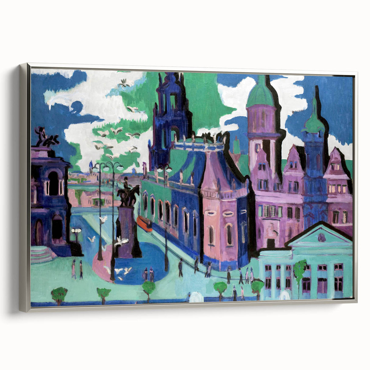 Abstract Expressionism – View of Dresden Cityscape Wall Art