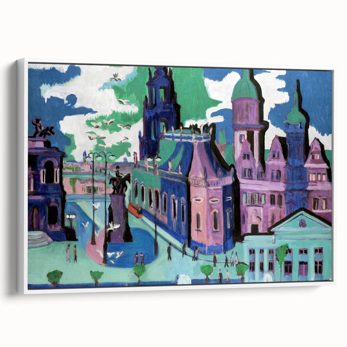 Abstract Expressionism – View of Dresden Cityscape Wall Art
