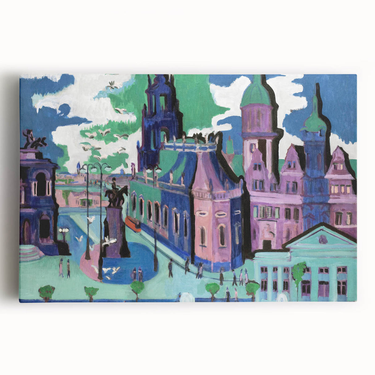 Abstract Expressionism – View of Dresden Cityscape Wall Art