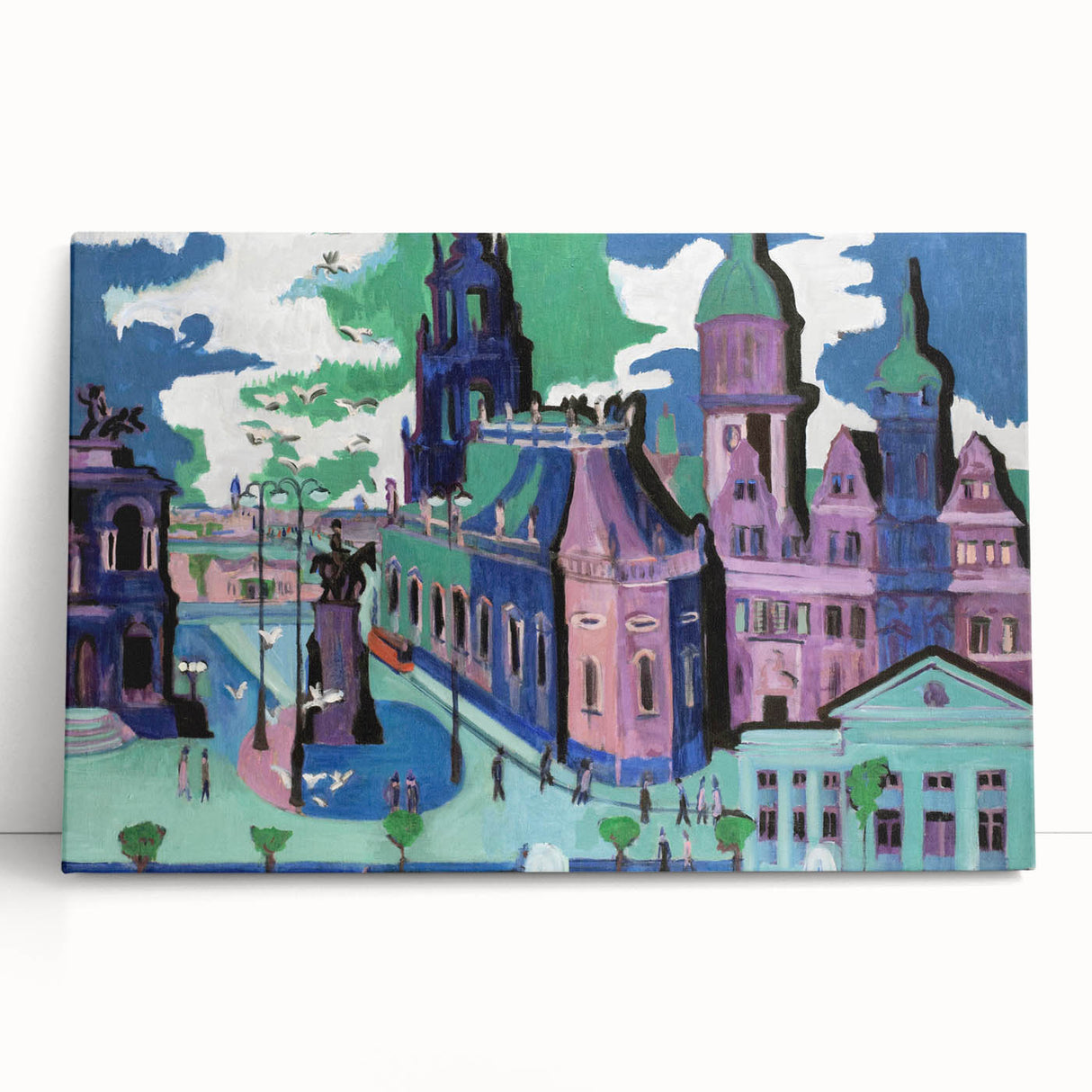 Abstract Expressionism – View of Dresden Cityscape Wall Art