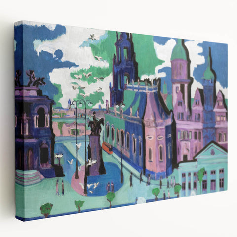 Abstract Expressionism – View of Dresden Cityscape Wall Art