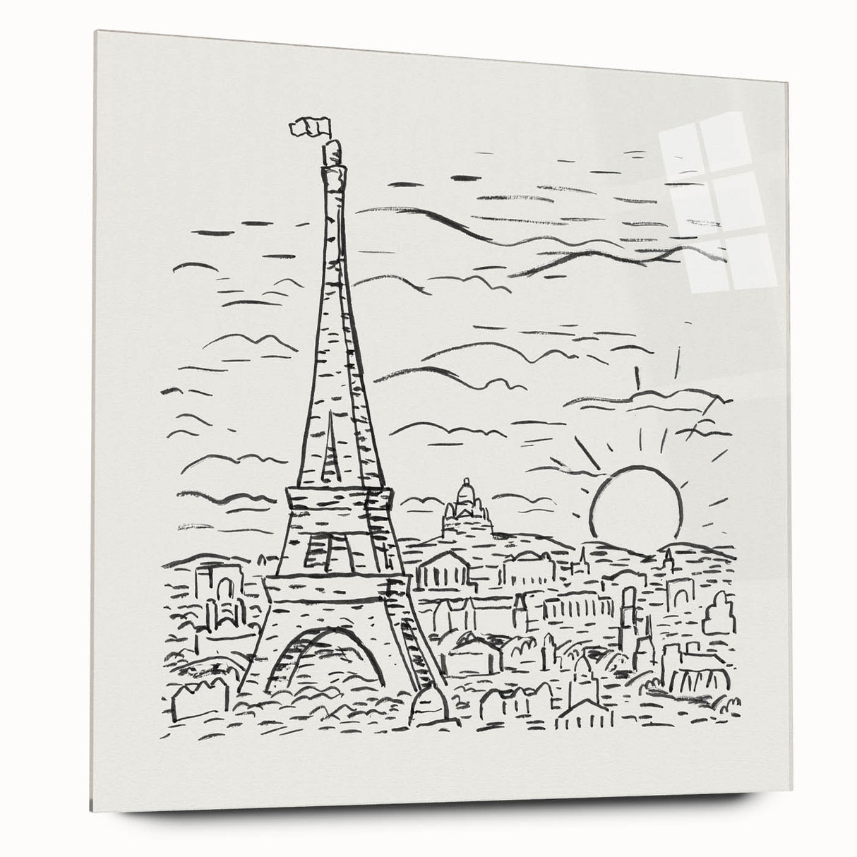 Black and White Expressionist Eiffel Tower Wall Art