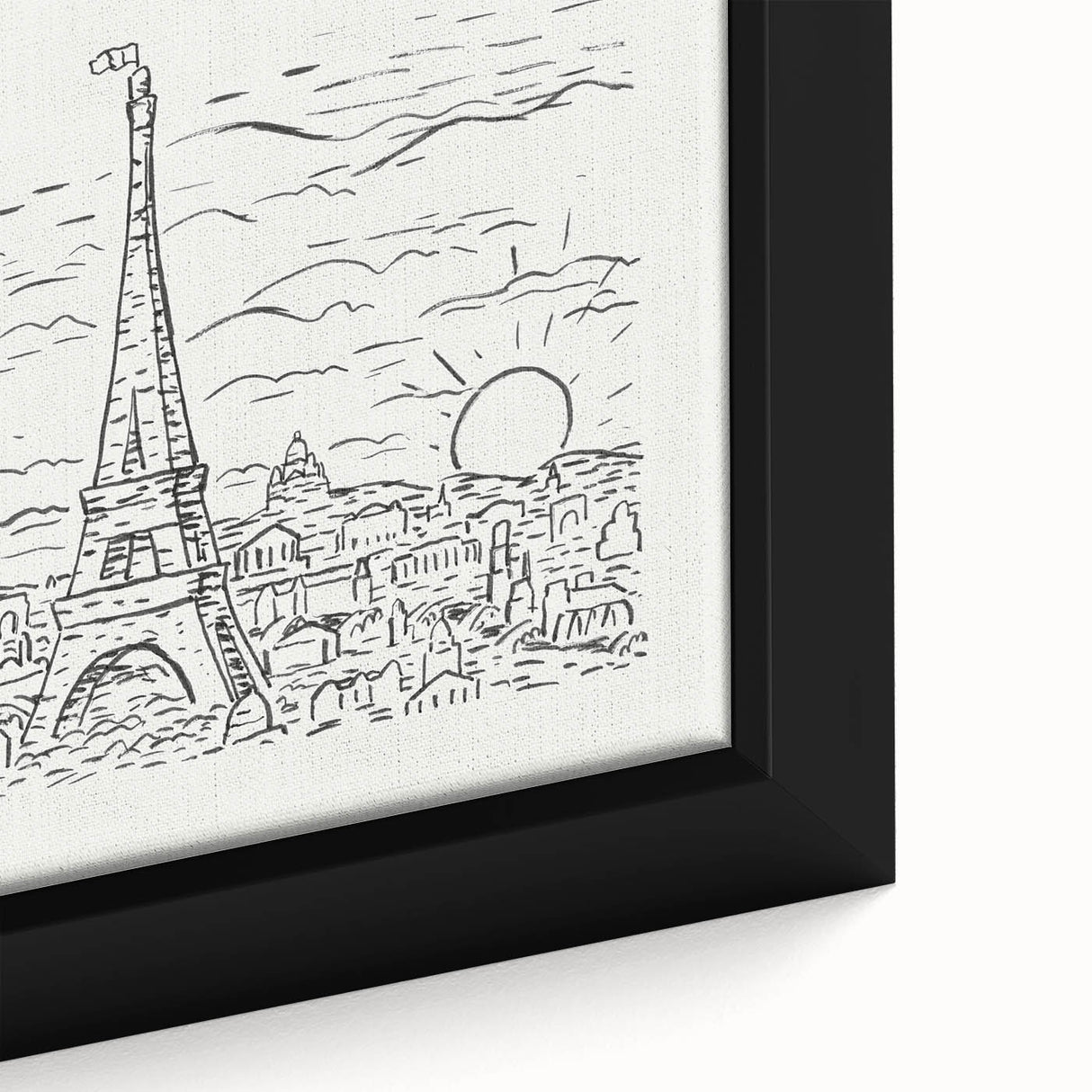 Black and White Expressionist Eiffel Tower Wall Art