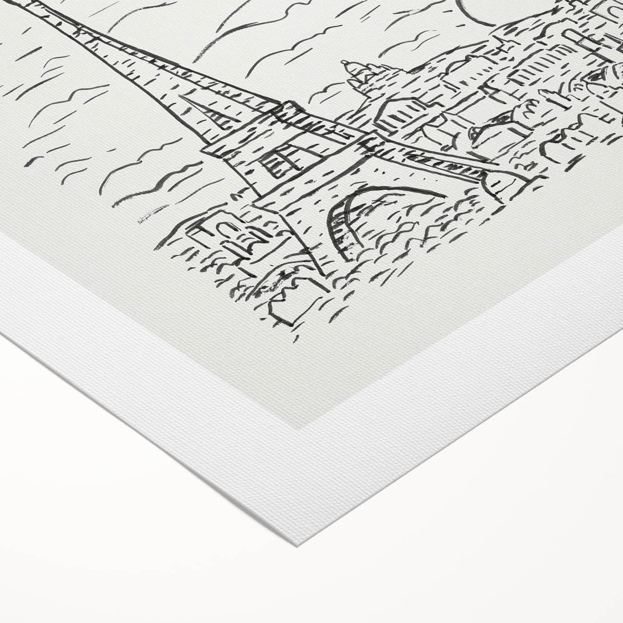 Black and White Expressionist Eiffel Tower Wall Art