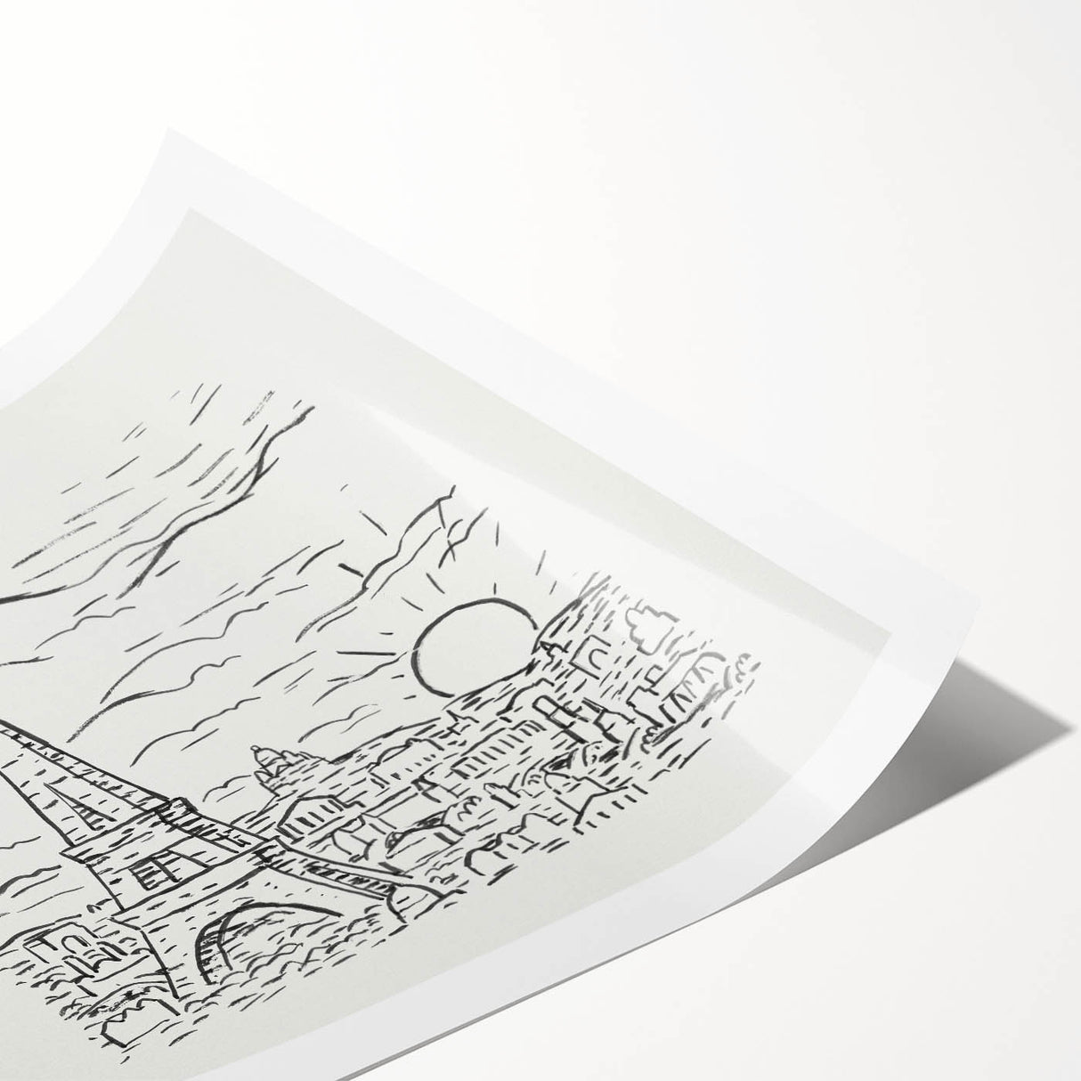 Black and White Expressionist Eiffel Tower Wall Art