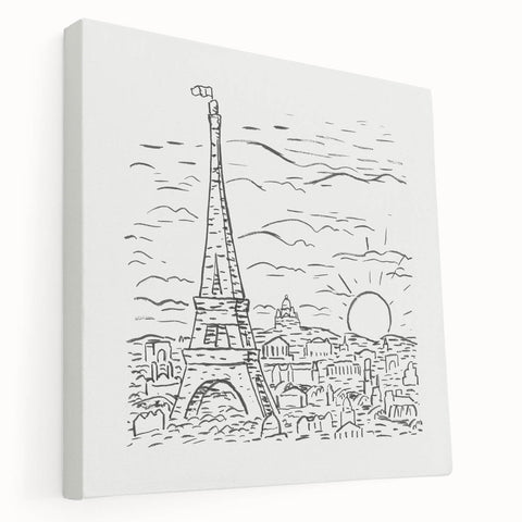 Black and White Expressionist Eiffel Tower Wall Art
