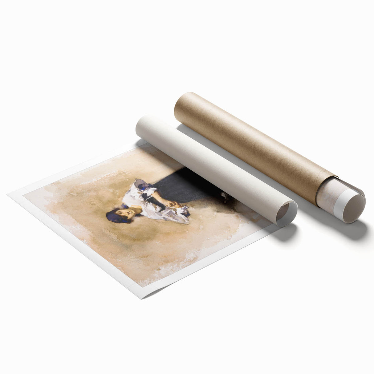 Romantic Art Prints: Young Woman with a Black Skirt - Timeless Portrait