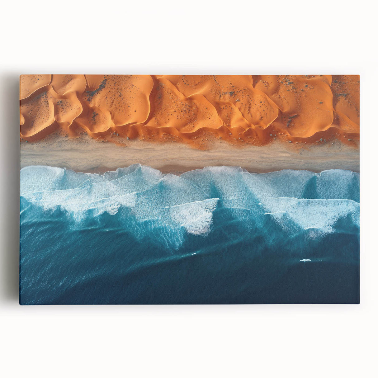 Black and white photograph of an expansive Namibian landscape on stretched canvas, suitable for kitchen wall art.