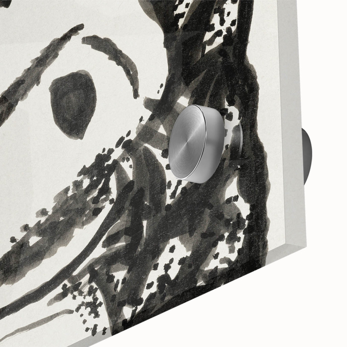 Abstract Expressionist Face Illustration – Monochrome Wall Art