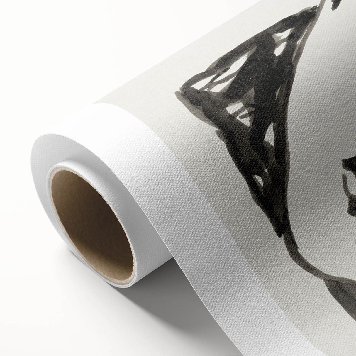 Abstract Expressionist Face Illustration – Monochrome Wall Art