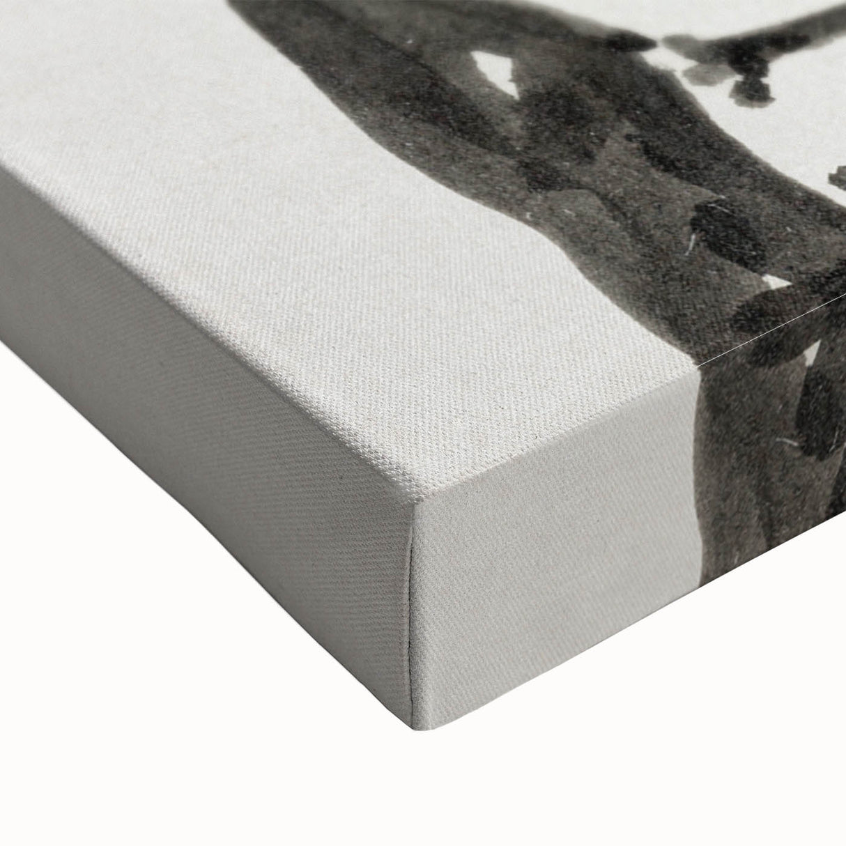 Abstract Expressionist Face Illustration – Monochrome Wall Art