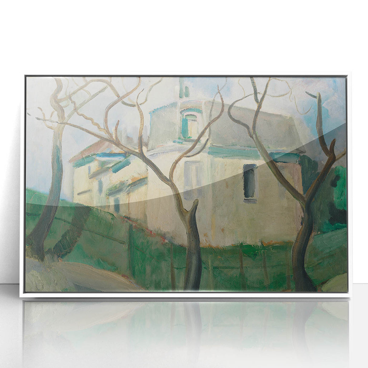 Expressionist Villa Painting – Tranquil Garden Wall Art
