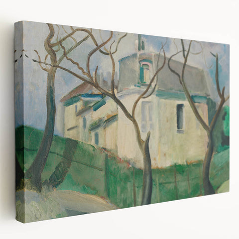 Expressionist Villa Painting – Tranquil Garden Wall Art