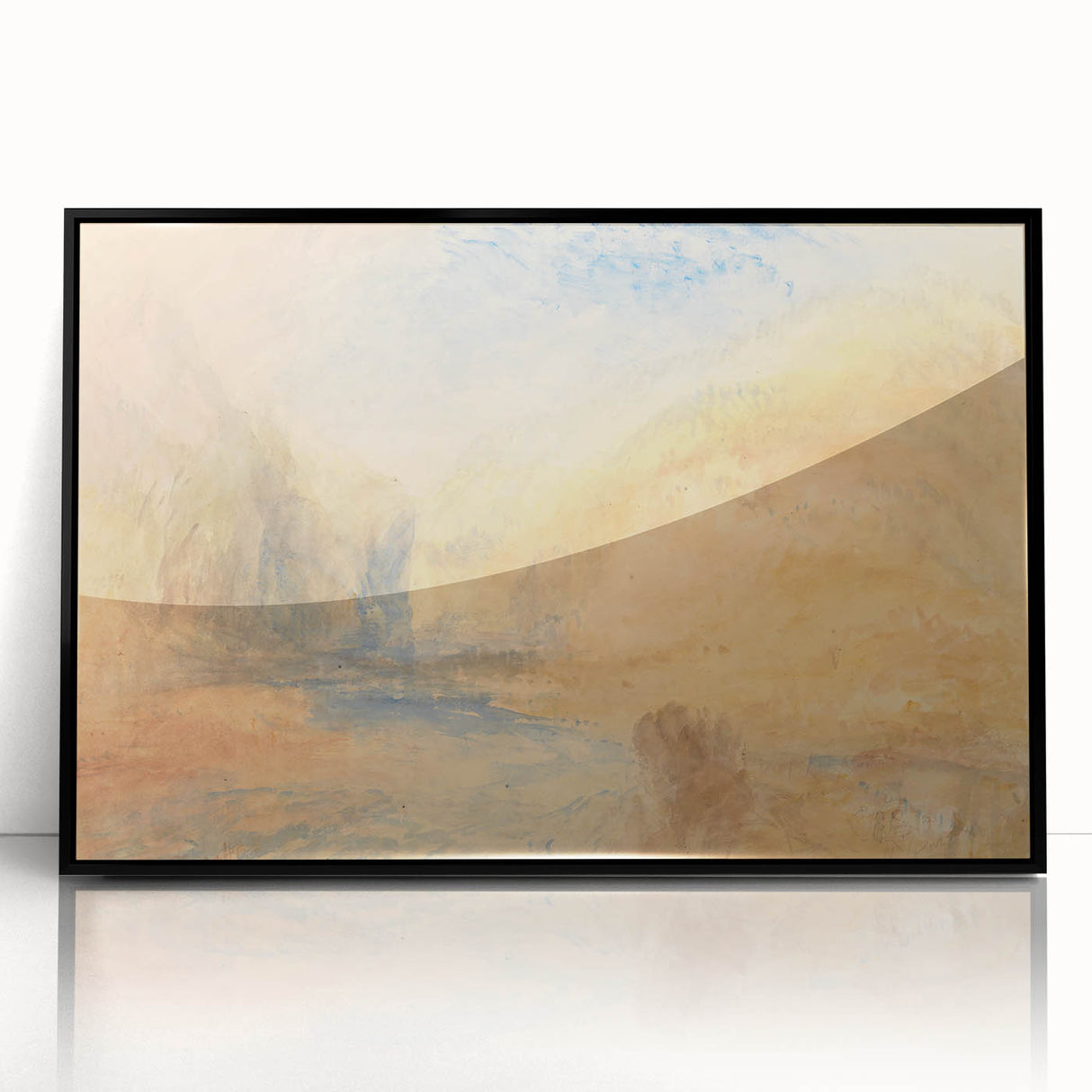 Romantic Art Prints: Serene Mountain Landscape with Lake