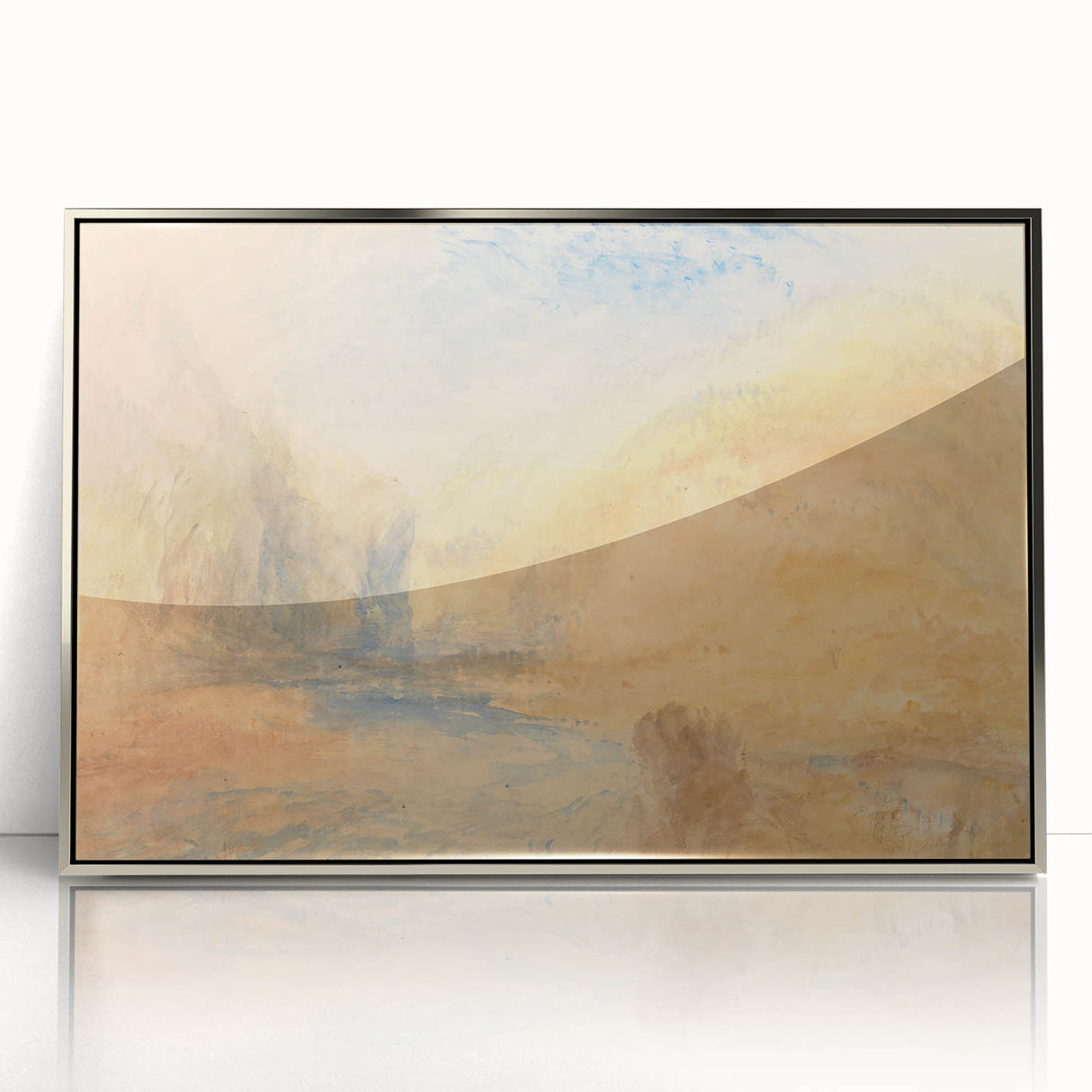 Romantic Art Prints: Serene Mountain Landscape with Lake