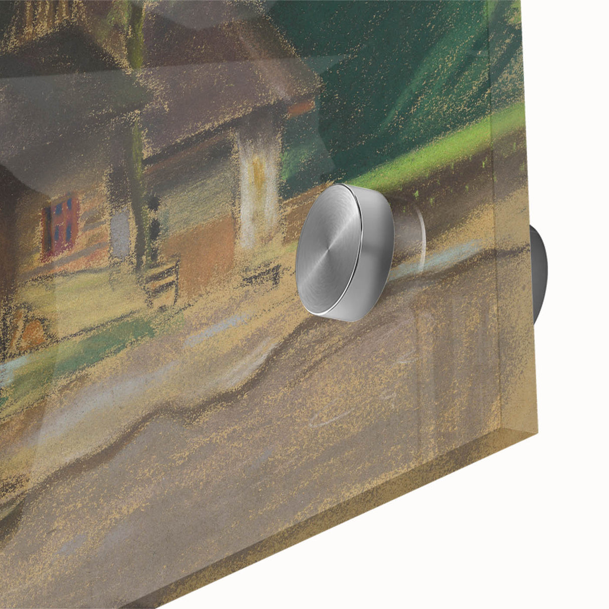 Expressionist Village Scene – Vibrant Rural Landscape Wall Art