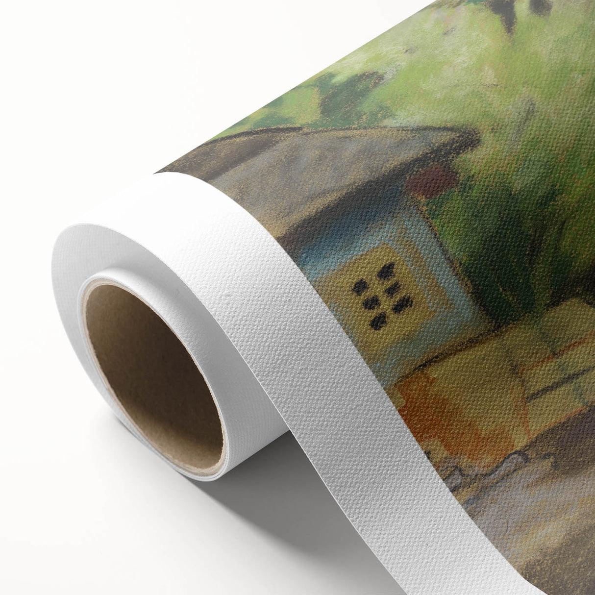 Expressionist Village Scene – Vibrant Rural Landscape Wall Art