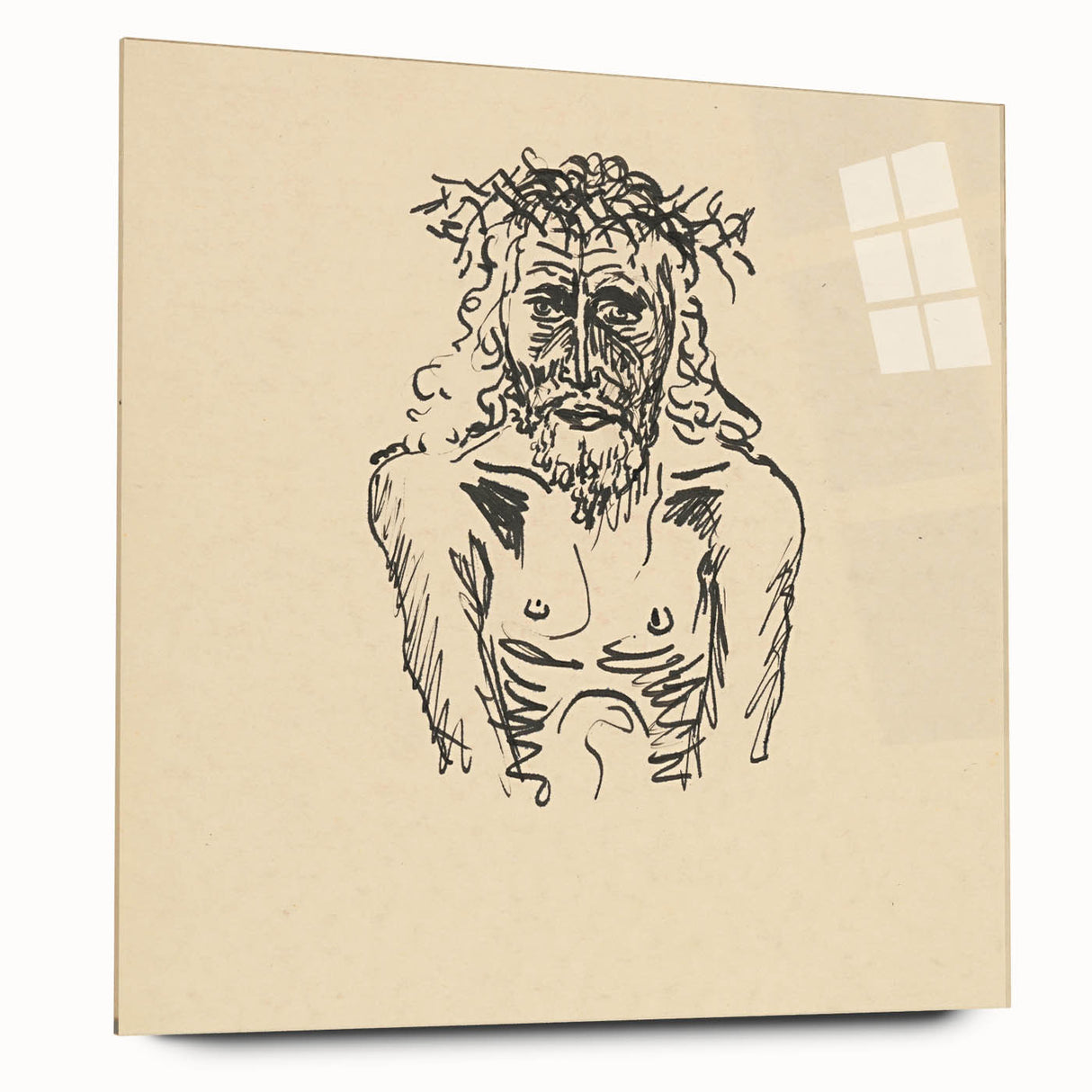 Expressionist Sketch of Christ – Black and White Wall Art