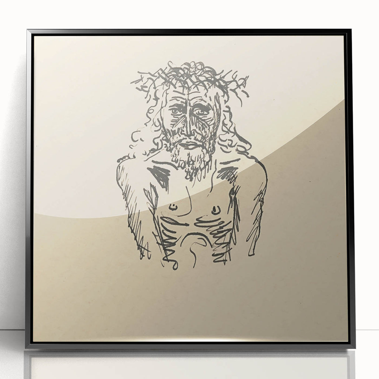 Expressionist Sketch of Christ – Black and White Wall Art