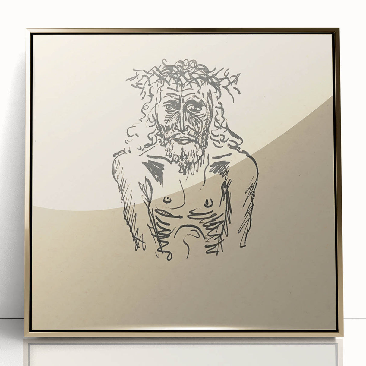 Expressionist Sketch of Christ – Black and White Wall Art