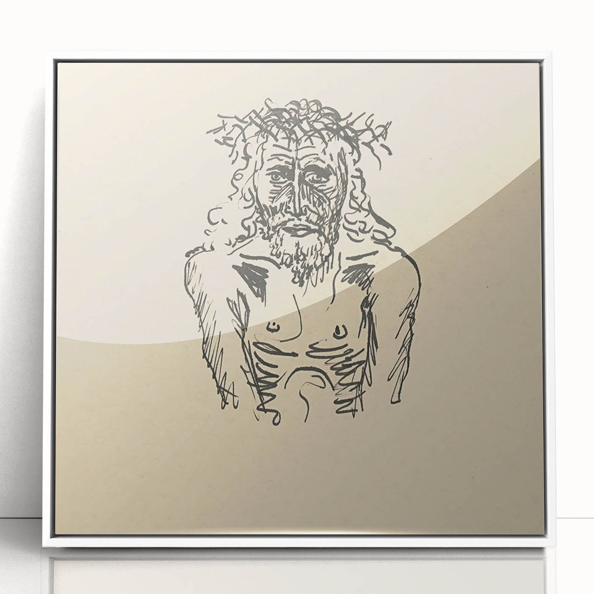Expressionist Sketch of Christ – Black and White Wall Art