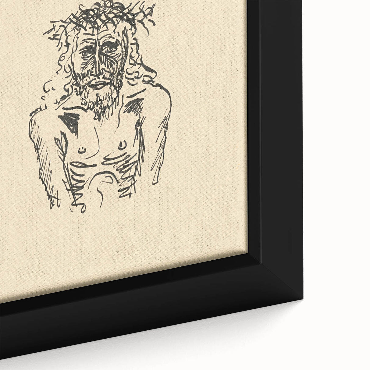 Expressionist Sketch of Christ – Black and White Wall Art