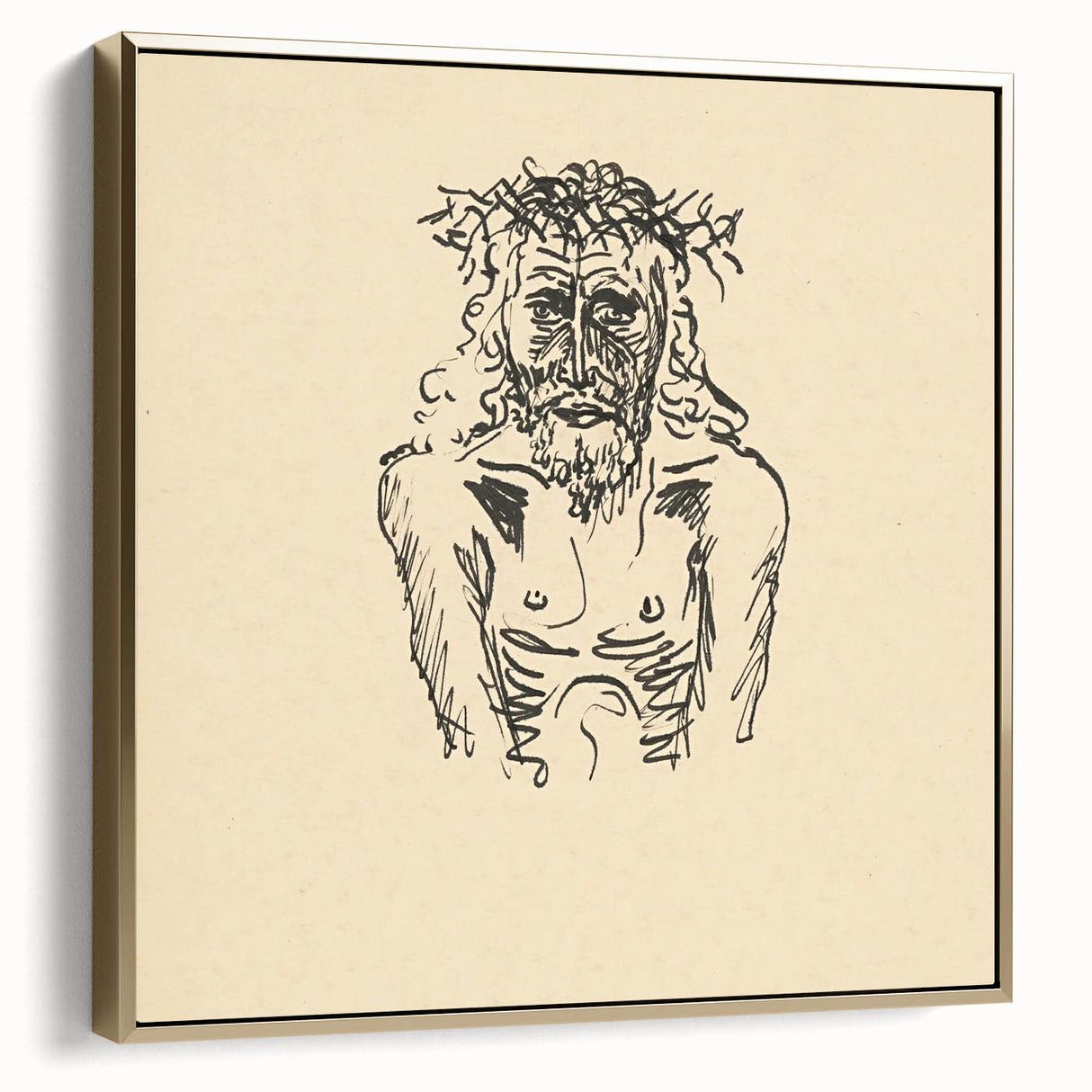 Expressionist Sketch of Christ – Black and White Wall Art