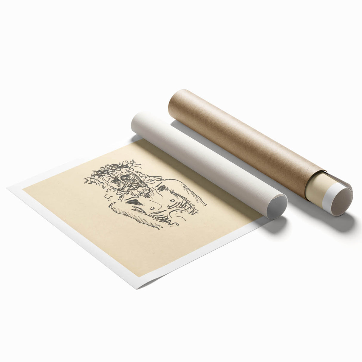 Expressionist Sketch of Christ – Black and White Wall Art