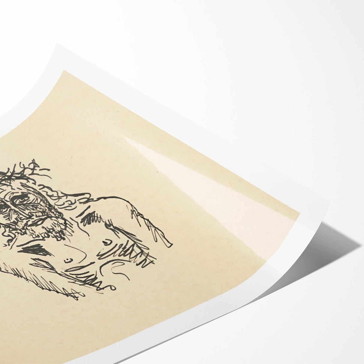 Expressionist Sketch of Christ – Black and White Wall Art